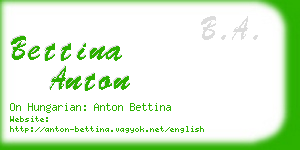 bettina anton business card